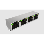 Conn RJ-45 RCP 32 POS 1.02mm Solder RA Thru-Hole 40 Terminal 4 Port Cat 3/Cat 5 Tray