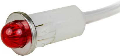 Visual Communications-1091M1-125VAC Panel Mount Indicators Panel Mount Indicator Round 0.5" LED 125V Wire Red