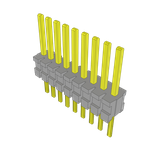 Conn Unshrouded Header HDR 9 POS 1.27mm Solder ST Top Entry Thru-Hole Tube