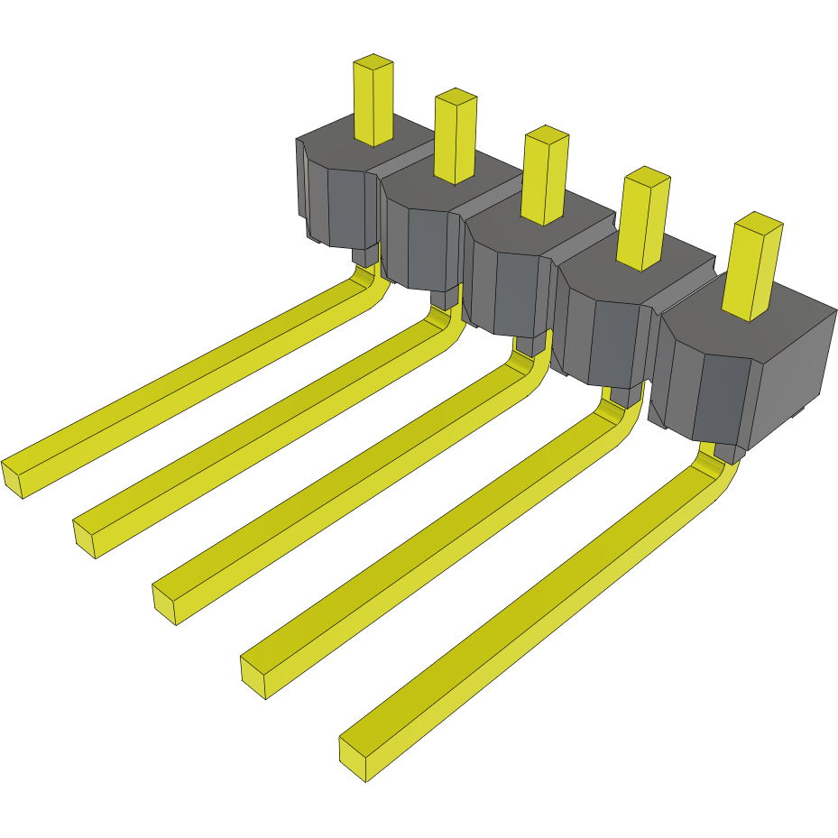 Samtec-MTSW-105-22-T-S-075-RA Connector Headers and PCB Receptacles Conn Unshrouded Header HDR 5 POS 2.54mm Solder RA Side Entry Thru-Hole Bulk