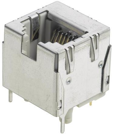 HARTING-09350022102 Raccordement téléphone et télécom Conn RJ-45 F 8 POS 1.27mm Solder ST Thru-Hole 8 Terminal 1 Port Han® Cat 6 Tray