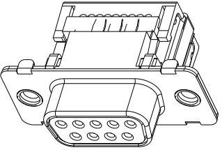 TE Connectivity-3-1393486-4 Connettore D-subminiatura Conn D-Sub SKT 9 POS 1.37mm IDT RA Cable Mount 9 Terminal 1 Port
