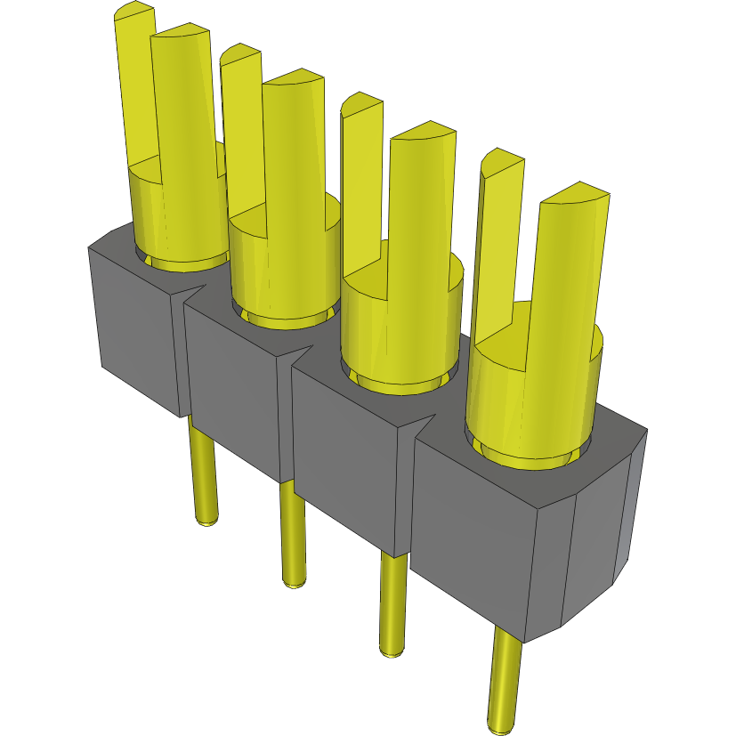 Samtec-TS-104-T-C Piastre connettori e prese PCB Conn Unshrouded Header HDR 4 POS 2.54mm Solder ST Top Entry Thru-Hole Bulk