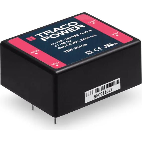 TRACO Electronic AG-TMF 20105 Alimentazione da CA a CC AC/DC Power Supply Single-OUT 5V 3.6A 18W 4-Pin