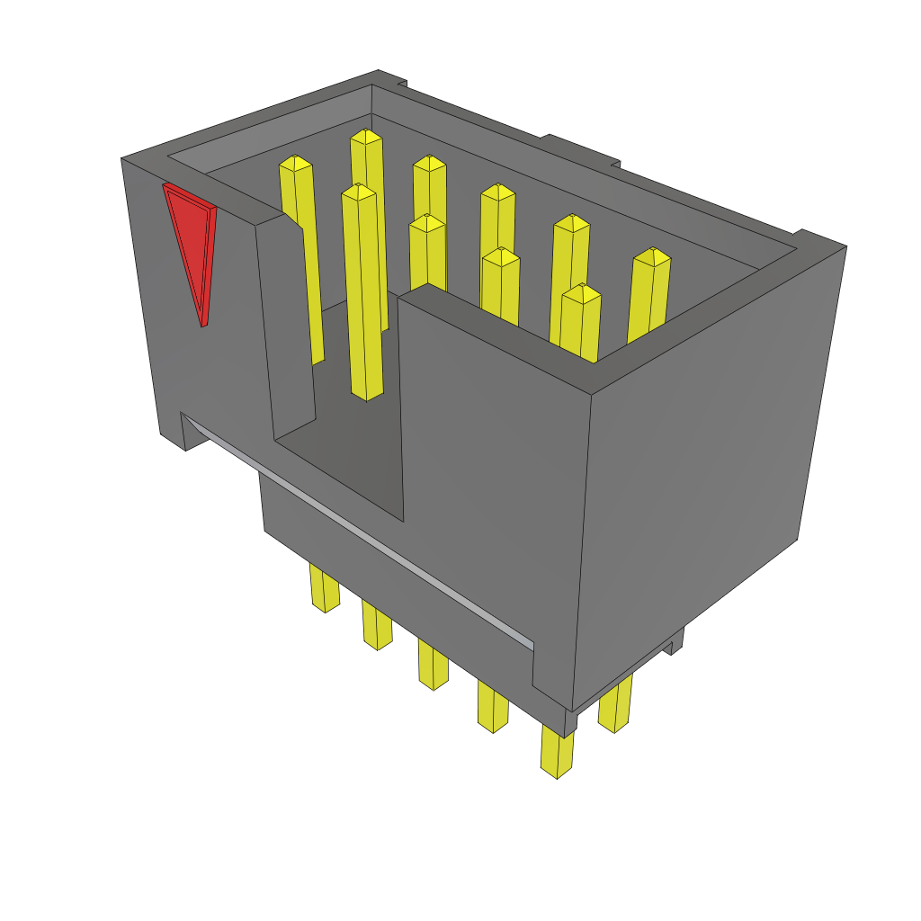 Samtec-ZSS-105-01-T-D-450 Steckverbinderleisten und Leiterplattenbuchsen Conn Elevated Shrouded Header HDR 10 POS 2.54mm Solder ST Top Entry Thru-Hole Layer