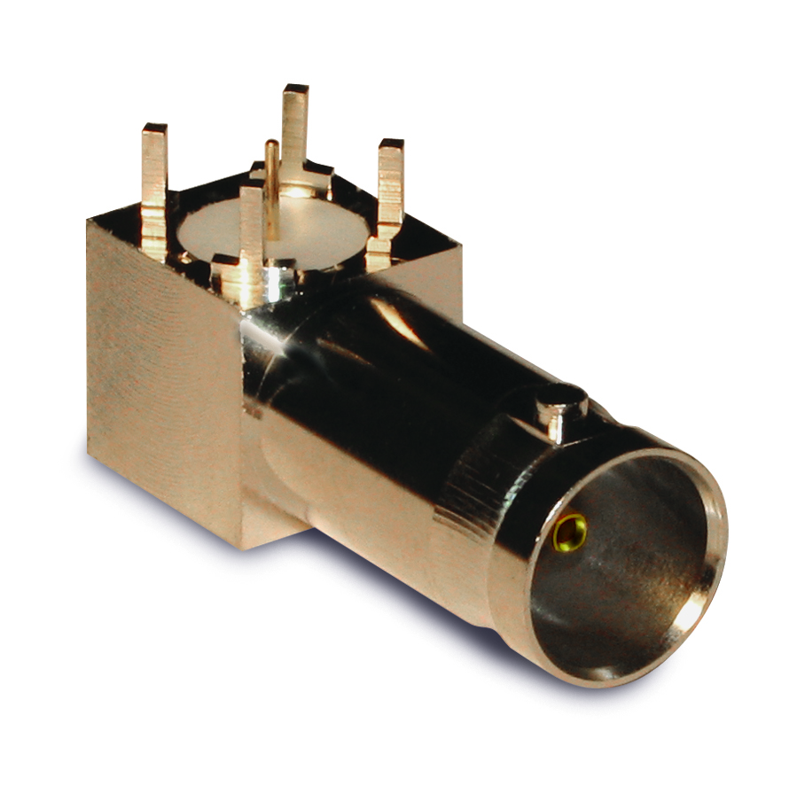 Amphenol RF-112778 RF-Steckverbinder Conn BNC 0Hz to 4GHz 75Ohm Solder RA Thru-Hole RCP Gold Bag