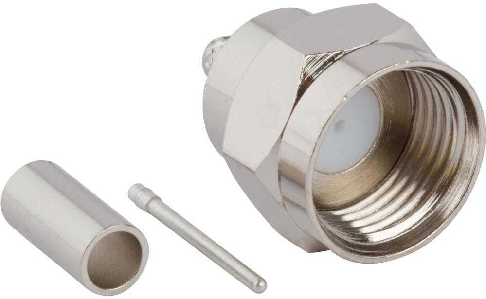 Amphenol RF-531-40188 RF-Steckverbinder Conn Type F 0Hz to 3GHz 75Ohm Crimp ST Cable Mount PL Matte Tin