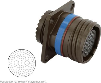 SOURIAU-8D025W07BA Connecteur circulaire Conn Circular SKT 99 POS Crimp ST Flange Mount 99 Terminal 1 Port