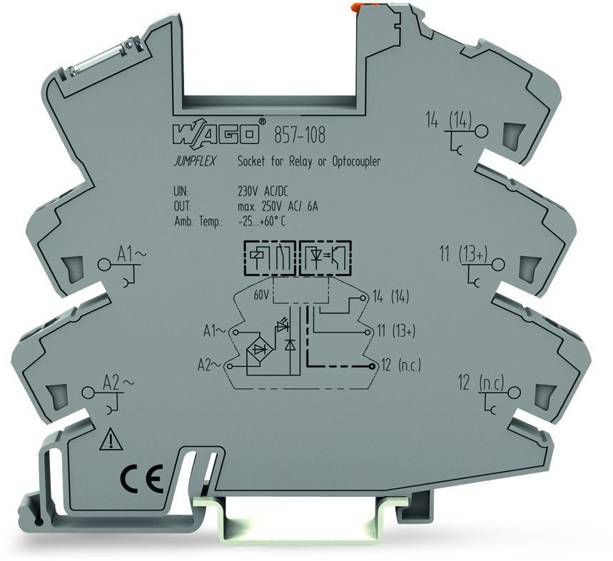 WAGO-857-108 Relaissockel Socket without Relay, 230 VAC/VDC