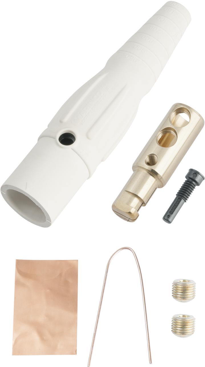 Marinco-CLS40MB-B Connector Power CLS Series Inline Single Pin Connector(400A / 600V) 2/0 - 4/0 AWG Male - White (B)