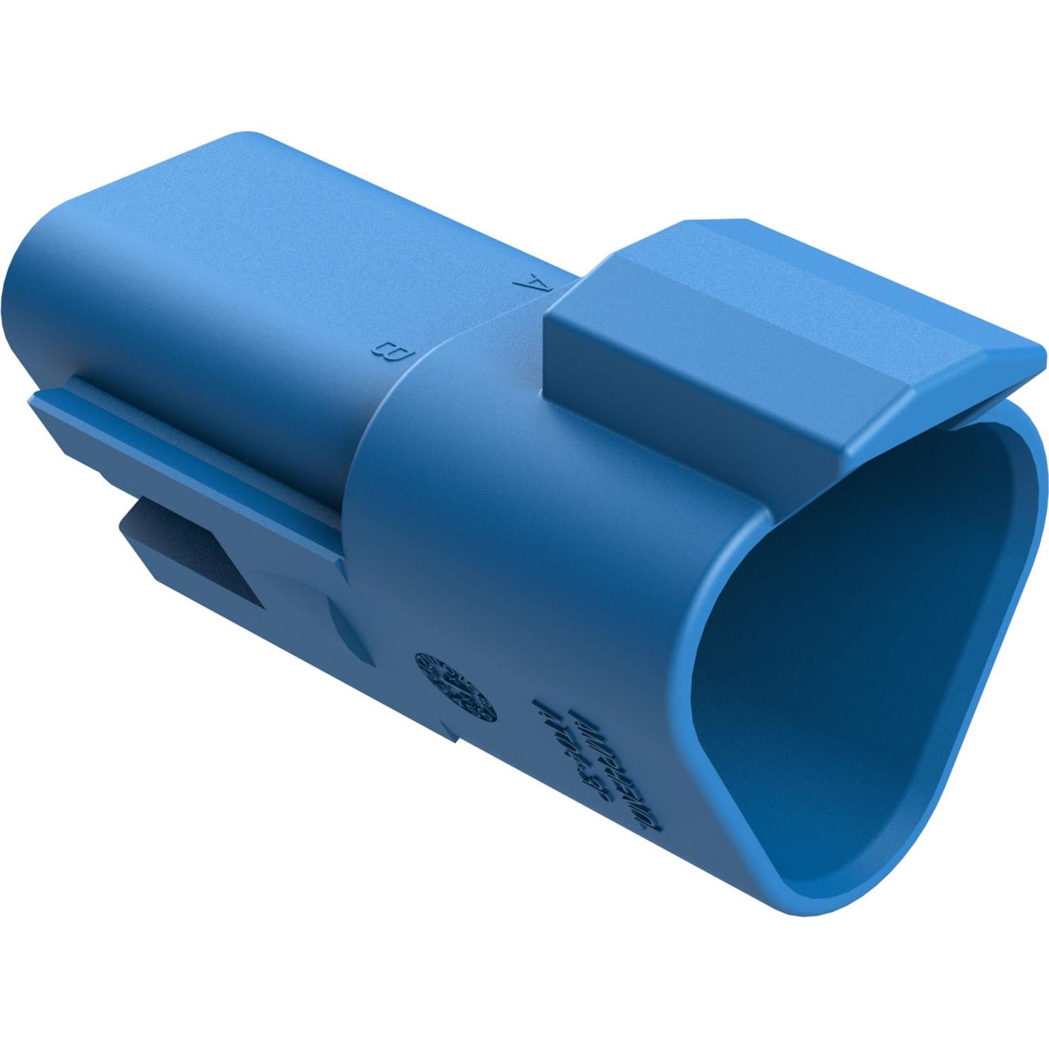 Amphenol-AT04-3P-BLU Connector Discrete Wire Housing Conn Housing RCP 3 POS Crimp ST Cable Mount Blue