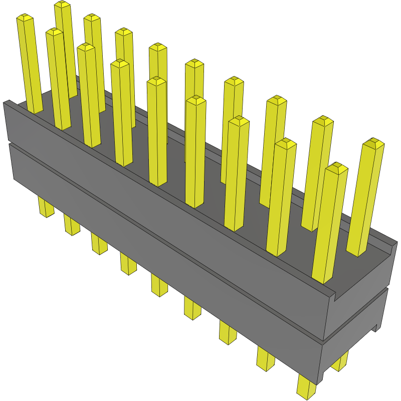 Samtec-DW-09-08-L-D-210 Steckverbinderleisten und Leiterplattenbuchsen Conn Board Stacker HDR 18 POS 2.54mm Solder ST Top Entry Thru-Hole Bulk