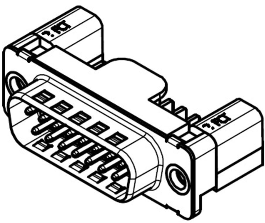 Molex-1731090340 Connector D-Subminiature Conn D-Sub M 15 POS 2.84mm Solder RA SMD 15 Terminal 1 Port T/R