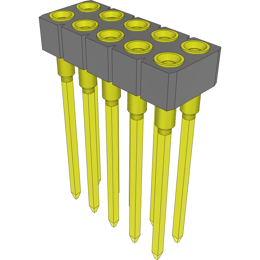Samtec-SD-105-G-1B Embases de raccordement et réceptacles PCB Conn Socket Strip SKT 10 POS 2.54mm Solder ST Top Entry Thru-Hole Bulk
