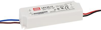 Mean Well Enterprises-LPV-20-12 Suministros de energía LED AC/DC LED Power Supply 20W Single 4-Pin