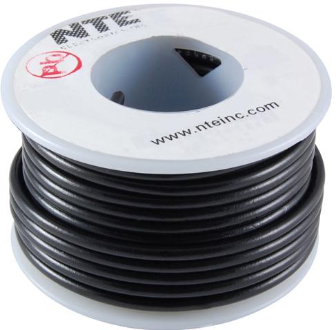 NTE Electronics-WHS20-00-25 Câble monoconducteur Hook-up Wire 20AWG 7.62m Tinned Copper 300V