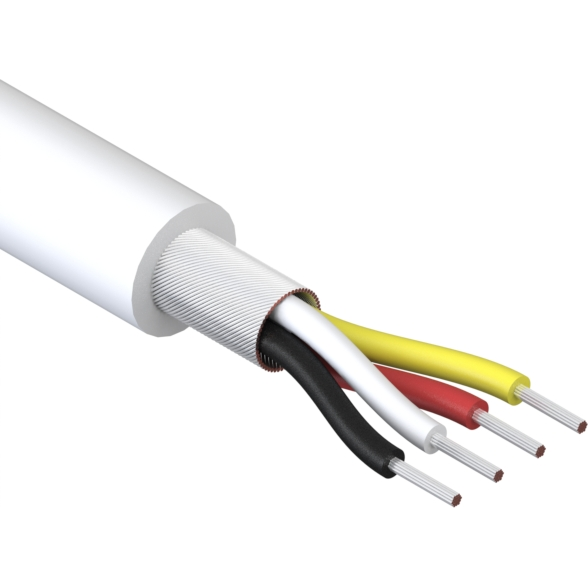 Tensility International-30-00450 Cable multiconductor Multi-Conductor Cable High Density Polyethylene 4Conductors 26AWG 3.4mm 150V White Thermoplastic Polyurethane