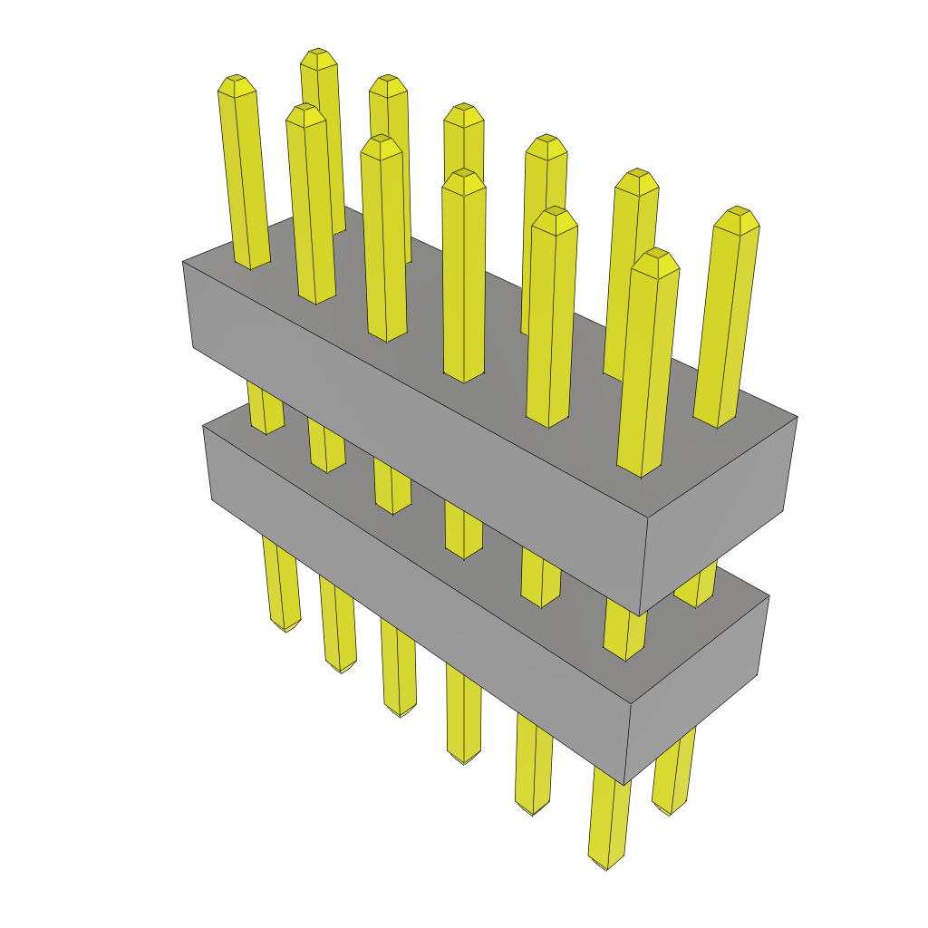 Samtec-TW-06-03-G-D-235-150 Connector Headers and PCB Receptacles Conn Board Stacker HDR 12 POS 2mm Solder ST Top Entry Thru-Hole Bulk