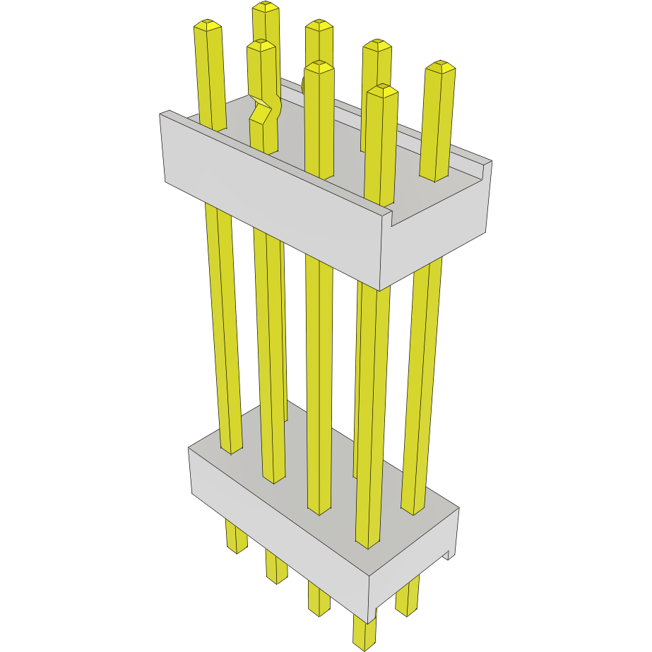 Samtec-HW-04-11-G-D-675-130-LL Connector Headers and PCB Receptacles Conn Board Stacker HDR 8 POS 2.54mm Solder ST Top Entry Thru-Hole Bulk