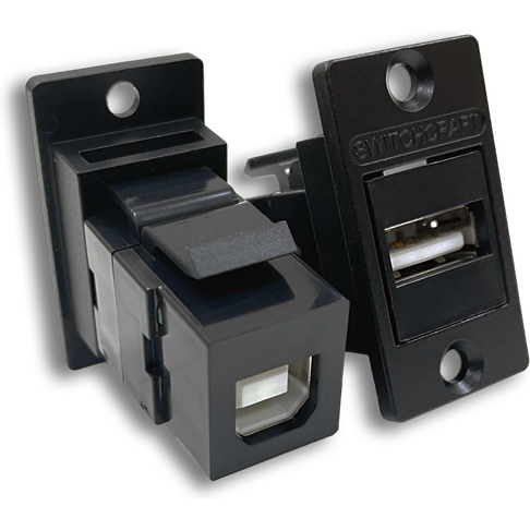 Switchcraft-NHUSBBAB Connector USB Conn USB 2.0 Type A-USB 2.0 Type B Adapter RCP/RCP 4/4 POS ST Panel Mount 1/1 Port Bulk