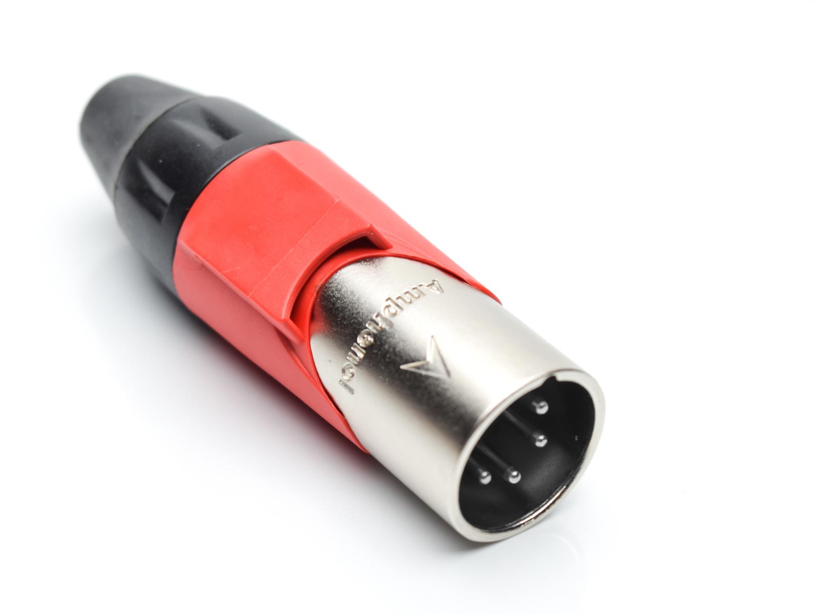 Amphenol-AX4M2M-AU Raccordement audio et vidéo Conn XLR Connector M 4 POS Solder Cup ST Cable Mount 4 Terminal 1 Port Box