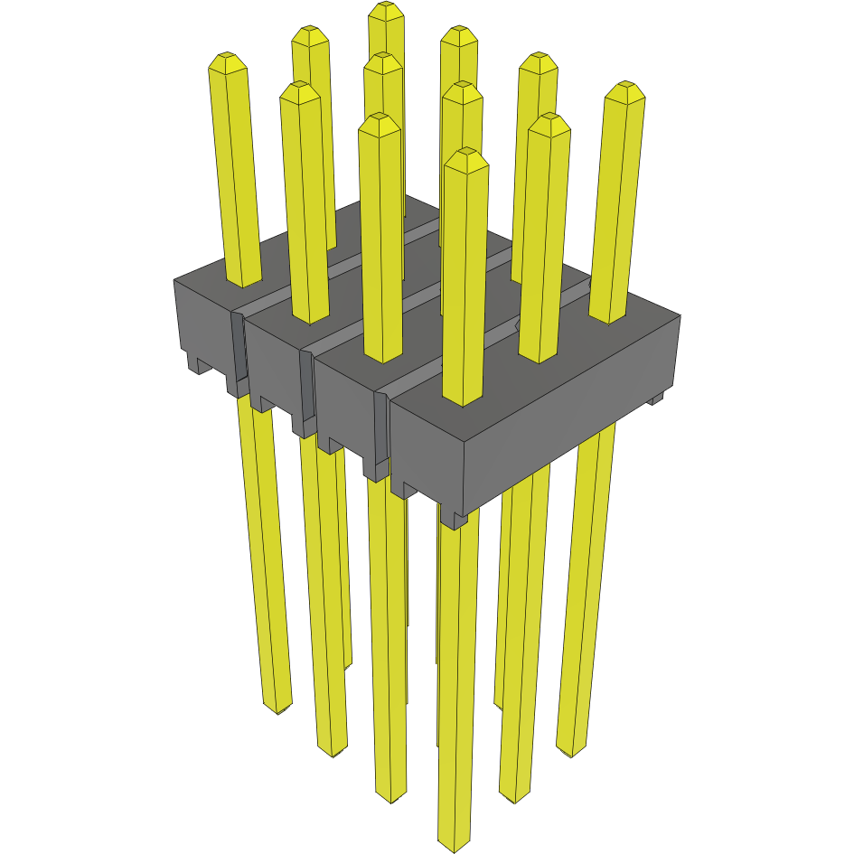 Samtec-TSW-104-10-T-T Piastre connettori e prese PCB Conn Unshrouded Header HDR 12 POS 2.54mm Solder ST Top Entry Thru-Hole Bulk