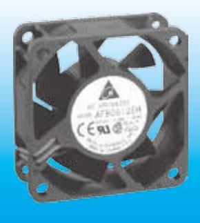 Delta Electronics-AFB0612EH-AB Blowers and Fans DC Fan Axial Ball Bearing 12V 4V to 13.8V 38.35CFM 46.5dB 60 X 60 X 25.4mm