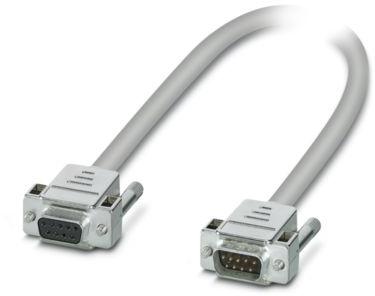 PHOENIX CONTACT-2299990 null Cable Assembly 1m 24AWG D-Subminiature to D-Subminiature 9 to 9 Straight to Straight Semi Rigid Polyvinyl Chloride Gray