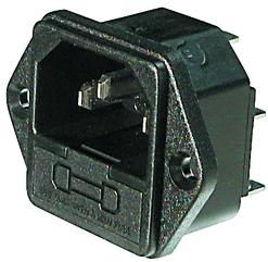 Assmann WSW components, Inc-A-KGS-F/T2F Steckverbinder Power supply power inlet 3pins faston with flange and fuse 6,30mmx0,80mm