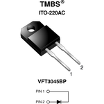 Vishay-VFT3045BP-M3/4W Gleichrichter Diode Schottky 45V 30A 2-Pin(2+Tab) ITO-220AC Tube