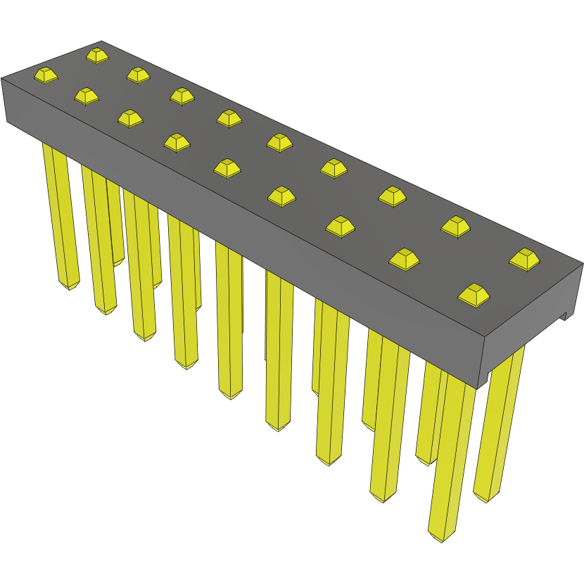 Samtec-MTMM-109-04-G-D-012 Connector Headers and PCB Receptacles Conn Unshrouded Header HDR 18 POS 2mm Solder ST Top Entry Thru-Hole Bulk