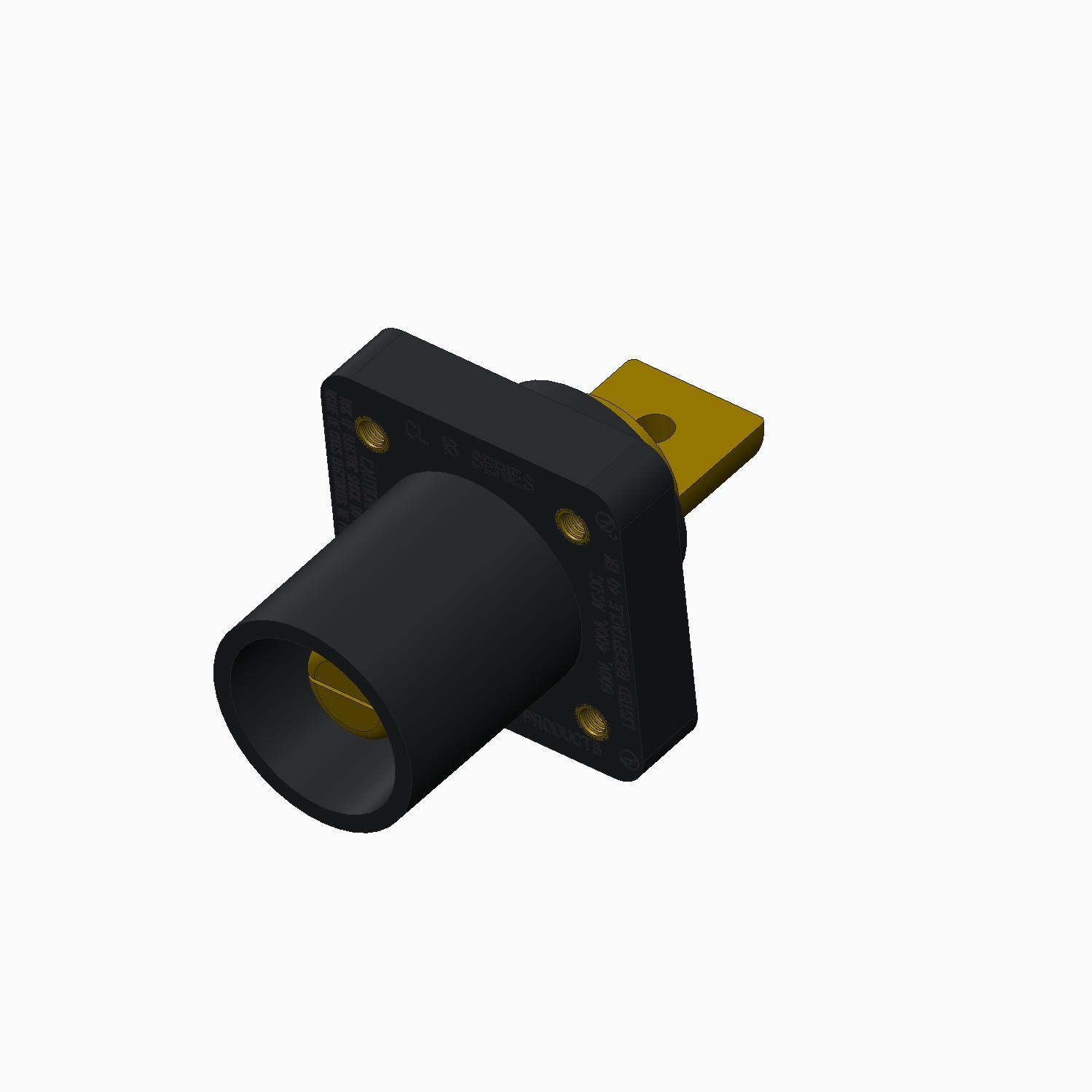 Marinco-CL40MRB-BB-A Steckverbinder CL Series Panel Mounts Inlet (400A / 600V) Male Bus Bar - Black (A)