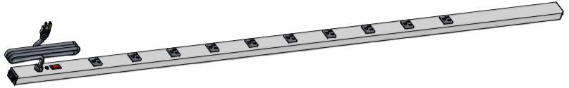 Hammond Manufacturing-1587T10A1 配电装置 15 Amp Vertical Rackmount Outlet Strip