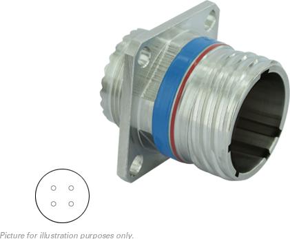 SOURIAU-8D011F04AA Conector circular Conn Circular PIN 4 POS Crimp ST Flange Mount 4 Terminal 1 Port