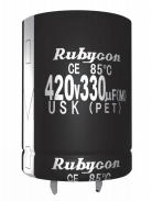 Rubycon-50USK27000MEFCSN35X50 Condensatore alluminio Cap Aluminum Lytic 27000uF 50V 20% (35 X 50mm) Snap-In 10mm 9.18A 3000h 85°C