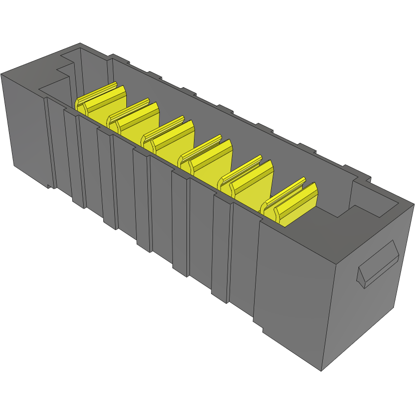 Samtec-PET-06-01-L-VT Connector Headers and PCB Receptacles Conn Terminal Strip HDR 6Power POS 2.54mm/3.81mm Solder ST Top Entry Thru-Hole PowerStrip™ Tray