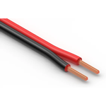 Flat Cable 2Conductors 16AWG 5.2mm 300V Black/Red Cross Linked Polyethylene