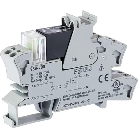 WAGO-788-700 Relè a stato solido Solid-state relay module Nominal input voltage 24 VDC