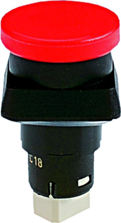 RAFI GmbH & Co. KG-1.15.154.006/0301 Notstopp-Schalter Switch Emergency Stop N.C. DPST Round Button 0.1A 25VAC 25VDC 1N Male Quick Connector/Plug-In Socket Panel Mount