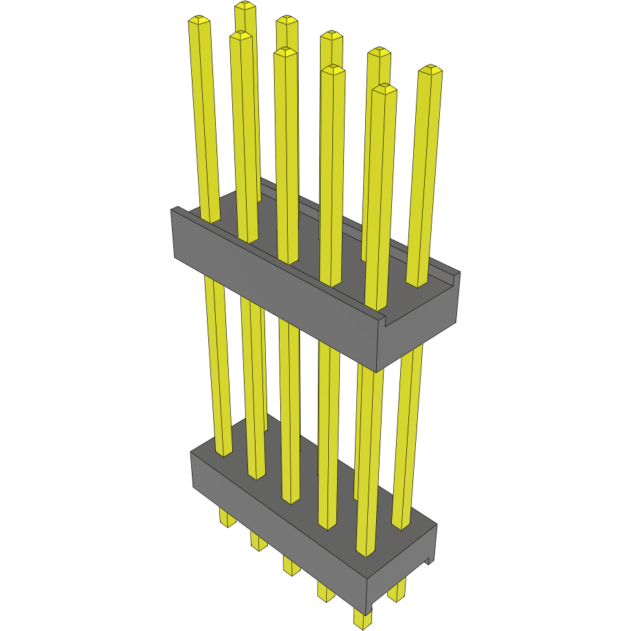Samtec-DW-05-20-T-D-670 Cabezales del conector y receptáculos PCB Conn Board Stacker HDR 10 POS 2.54mm Solder ST Top Entry Thru-Hole Bulk