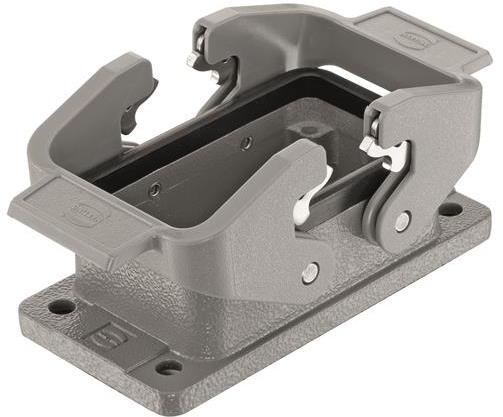 HARTING Technology Group-09300101301 Backshells Bulkhead Housing 180° 10B Shell Size Powder Die Cast Aluminum Double Lock Han®