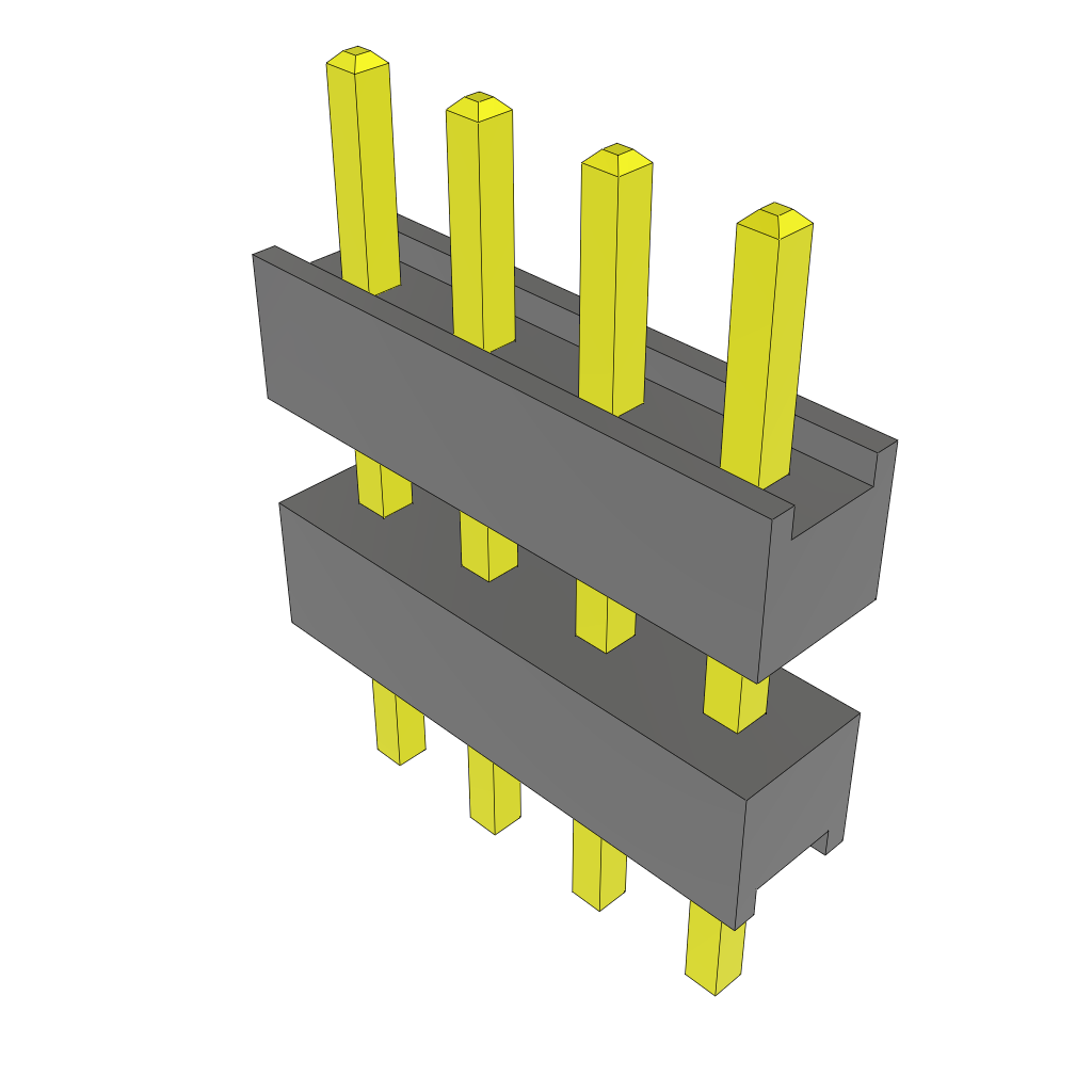 Samtec-ZW-04-08-T-S-280-125 Piastre connettori e prese PCB Conn Board Stacker HDR 4 POS 2.54mm Solder ST Top Entry Thru-Hole Bulk
