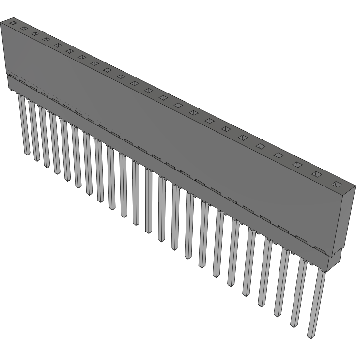 Samtec-ESQ-123-14-L-S 连接器插头及 PCB 插座 Conn Elevated Socket SKT 23 POS 2.54mm Solder ST Top Entry Thru-Hole Tube