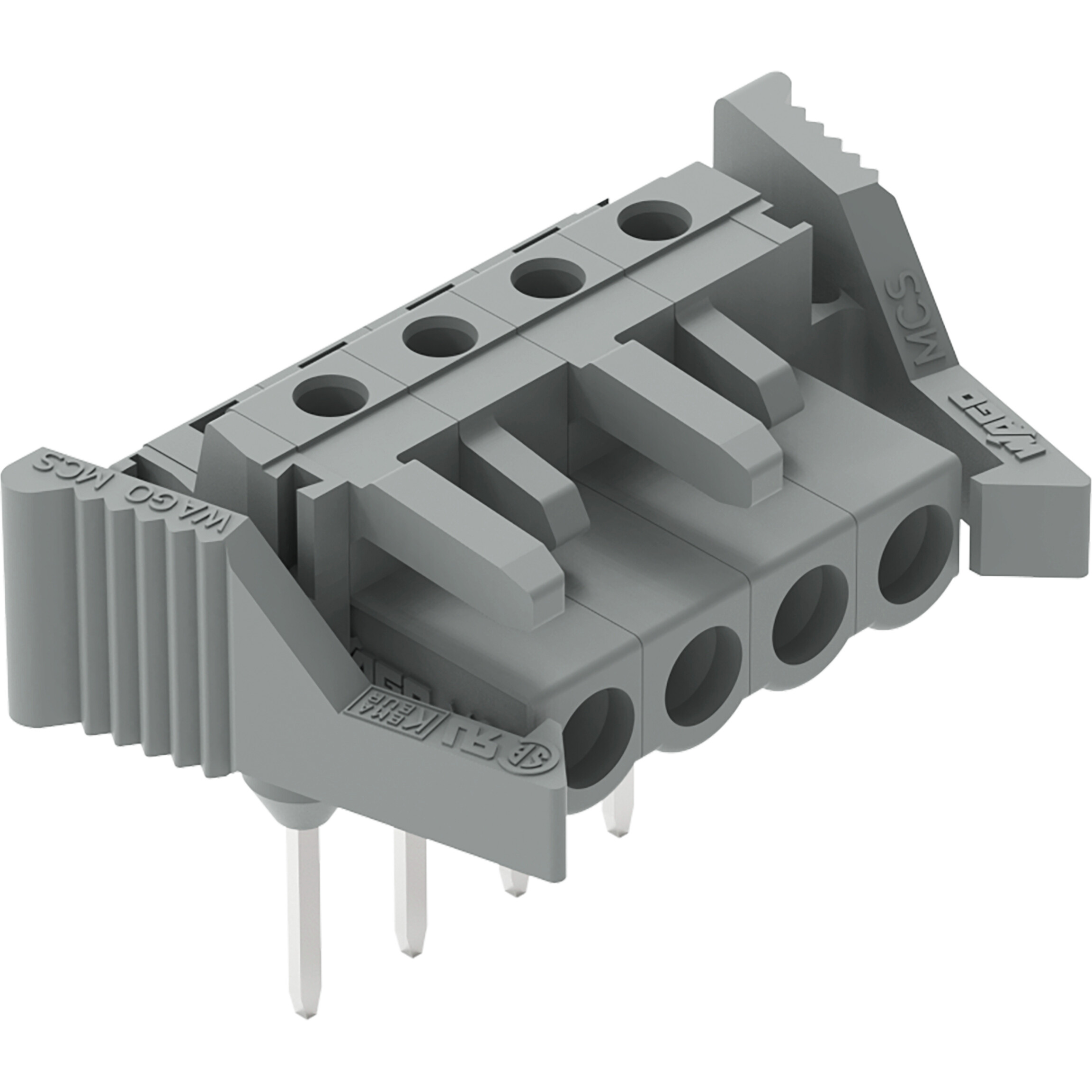 WAGO-232-234/005-000/039-000 Steckverbinderleisten und Leiterplattenbuchsen Female Connector for rail-mount Headers, angled, Locking lever, Pin spacing 5 mm, 4-pole