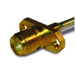 Conn SMA 0Hz to 18GHz 50Ohm Solder ST Flange Mount RCP Gold