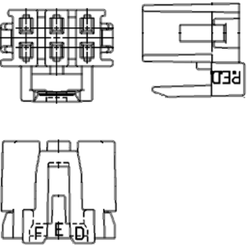 Delphi-12092597 Einzeladersteckverbinder, Gehäuse Conn Housing F 6 POS Crimp Cable Mount Black