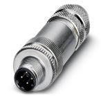 PHOENIX CONTACT-1521261 Sensor Accessories Bus system connector, Ethernet/PROFINET CAT5 (100 Mbps), 4-position, shielded, Plug straight M12, D-coded,Screw connection, knurl material: Zinc die-cast, nickel-plated, cable gland Pg9, external cable diameter 6 mm to 8mm