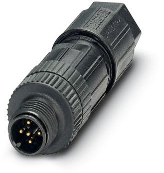 PHOENIX CONTACT-1424686 Sensor Accessories Connector, 5-position, Plug straight M12, A-coded, Spring-cage connection, Knurl material: Plastic, External cable diameter 4 mm to 8 mm