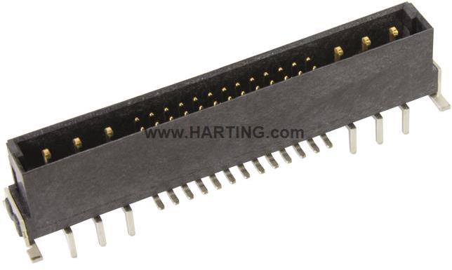 HARTING-15726262701000 Steckverbinderleisten und Leiterplattenbuchsen Conn Shrouded Header (4 Sides) M 6Power/26Signal POS 2.54mm/1.27mm Solder ST Thru-Hole Reel