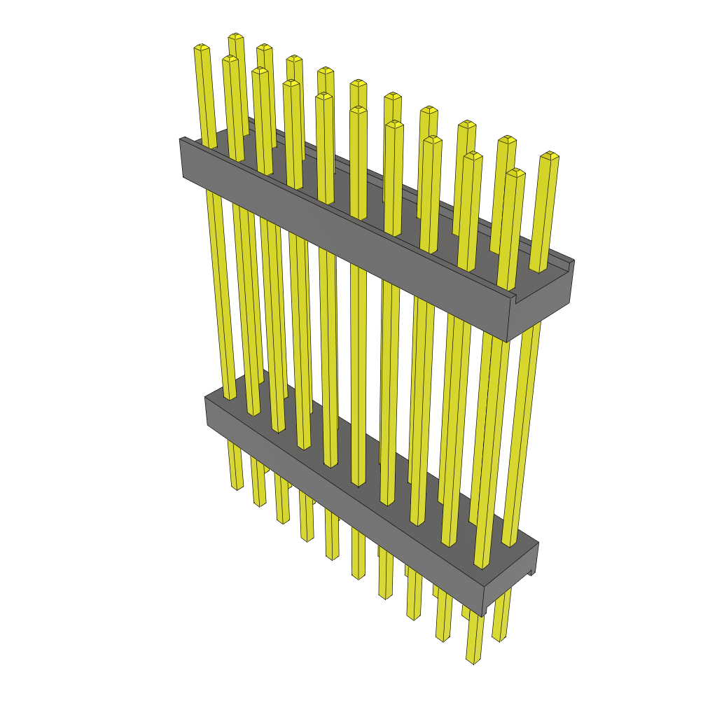 Samtec-ZW-10-19-T-D-866-236 Connector Headers and PCB Receptacles Conn Board Stacker HDR 20 POS 2.54mm Solder ST Top Entry Thru-Hole Bulk